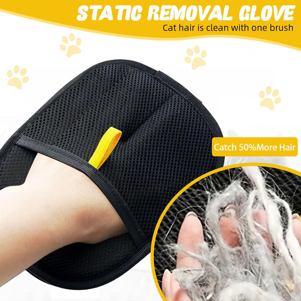 Static-Enhanced Pet Hair Removal Mitt