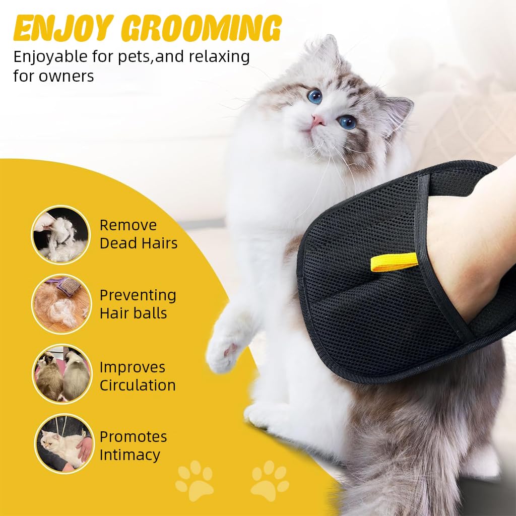 Static-Enhanced Pet Hair Removal Mitt