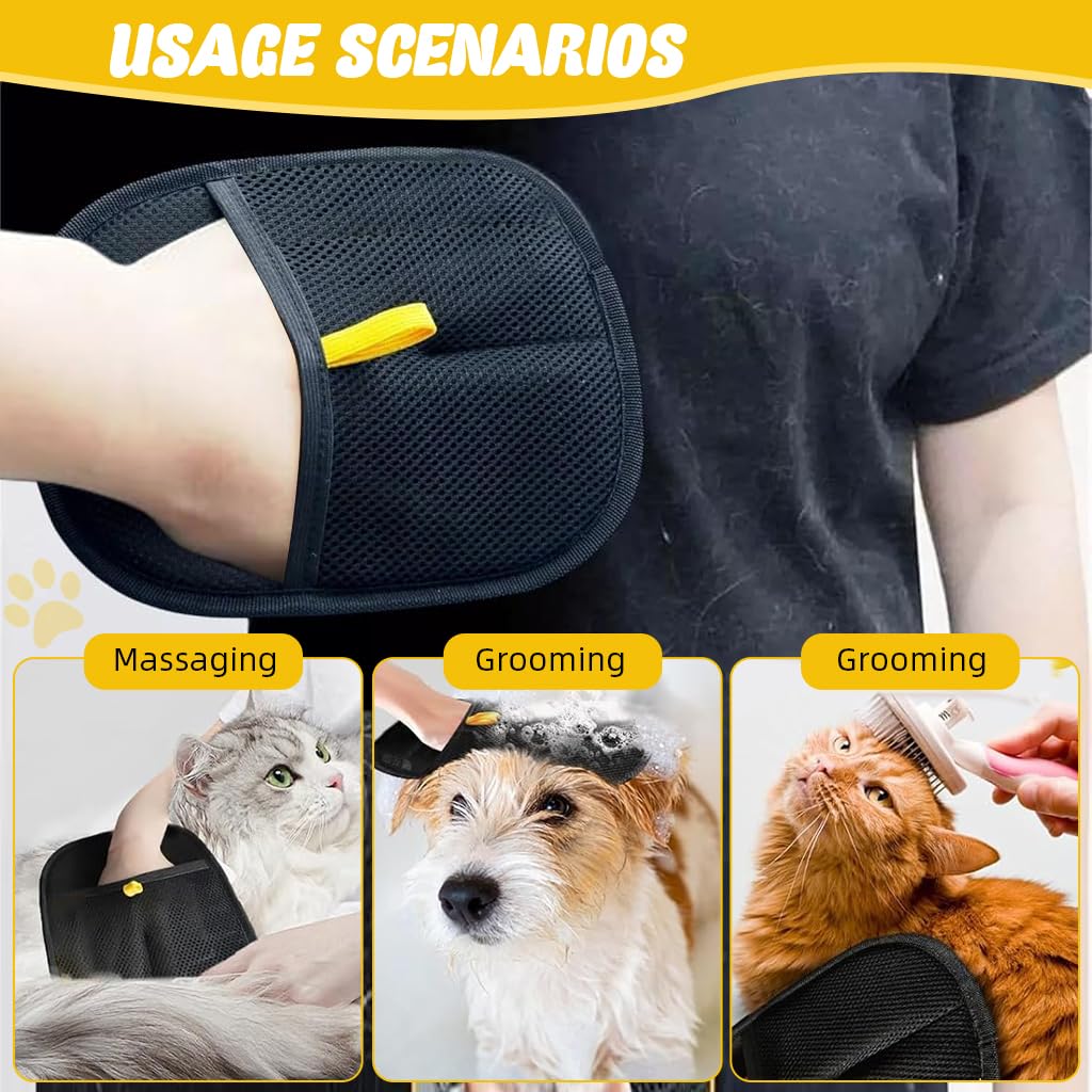Static-Enhanced Pet Hair Removal Mitt